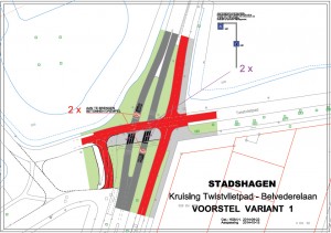 Aanpassing fietsoversteek twistvlietpad belvederelaan
