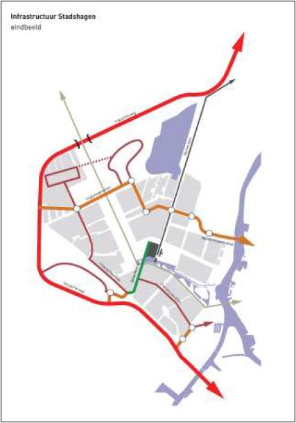 Eindbeeld infrastructuur Stadshagen, uit het rapport verkeersvisie Stadshagen