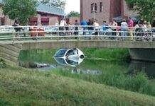 Auto te water in Stadshagen