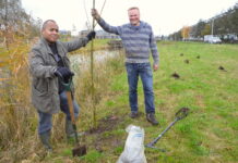 Bewoners plaatsen knotwilgen langs Twistvlietpad