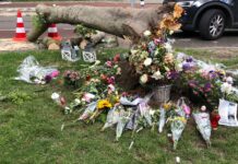 Bloemenzee voor verongelukte fietsster Drapenierlaan