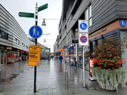 Winkelcentrum veiliger door fietsverbod